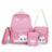 Рюкзак девочки с котиком + пенал + сумочка + чехол Snoburg розовый
