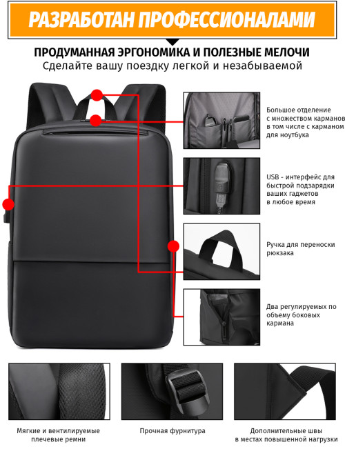 Рюкзак для ноутбука Snoburg SN200 черный