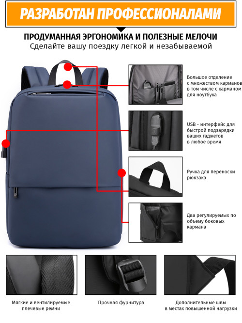 Рюкзак для ноутбука Snoburg SN200 синий