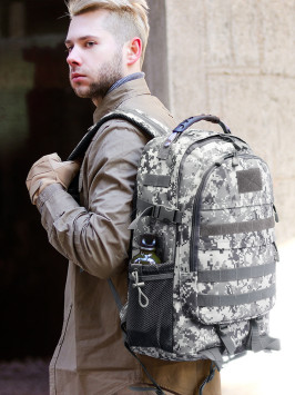 Тактический рюкзак Snoburg Heroes серый камуфляж пиксель