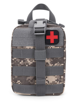 Тактическая аптечка подсумок Snoburg SNMED008 серый камуфляж пиксель