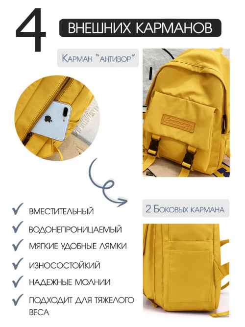 Рюкзак Snoburg Abbie желтый