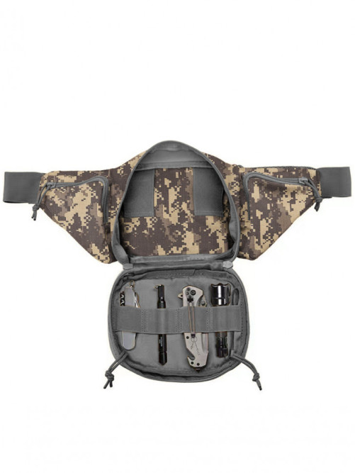 Тактическая поясная сумка Snoburg SN1925 серый камуфляж пиксель