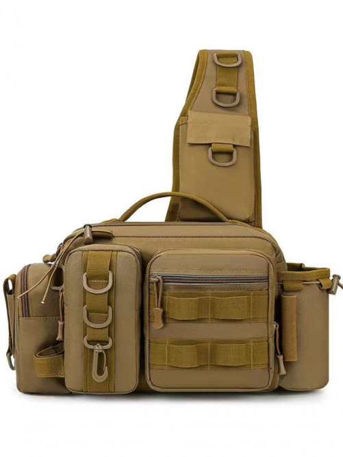 Рюкзак мужской тактический однолямочный Snoburg SN8872 коричневый