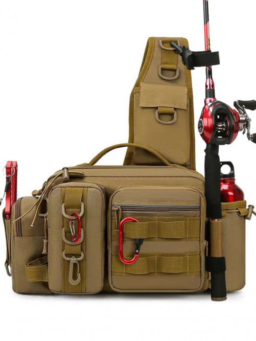 Рюкзак мужской тактический однолямочный Snoburg SN8872 коричневый