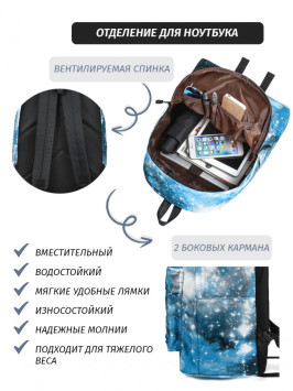 Рюкзак для девочки Snoburg + пенал в комплекте голубое небо