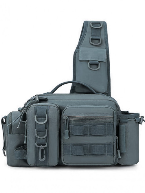 Рюкзак мужской тактический однолямочный Snoburg SN8872 серый