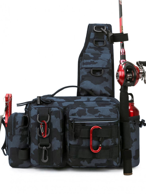 Рюкзак мужской тактический однолямочный Snoburg SN8872 синий камуфляж