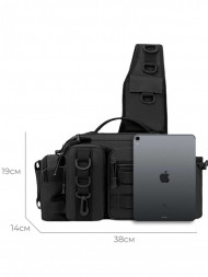 Рюкзак мужской тактический однолямочный Snoburg SN8872 черный