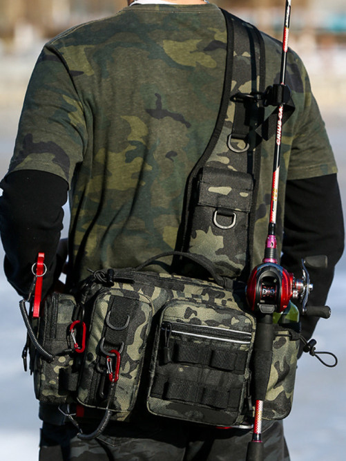 Рюкзак мужской тактический однолямочный Snoburg SN8872 черный камуфляж
