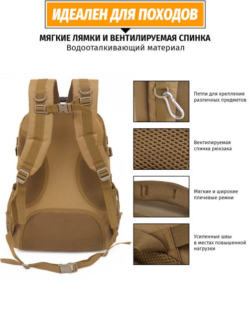 Тактический рюкзак Snoburg Heroes коричневый