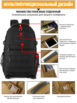 Тактический рюкзак Snoburg Heroes черный