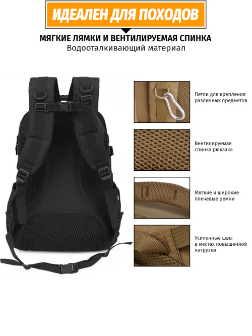 Тактический рюкзак Snoburg Heroes черный