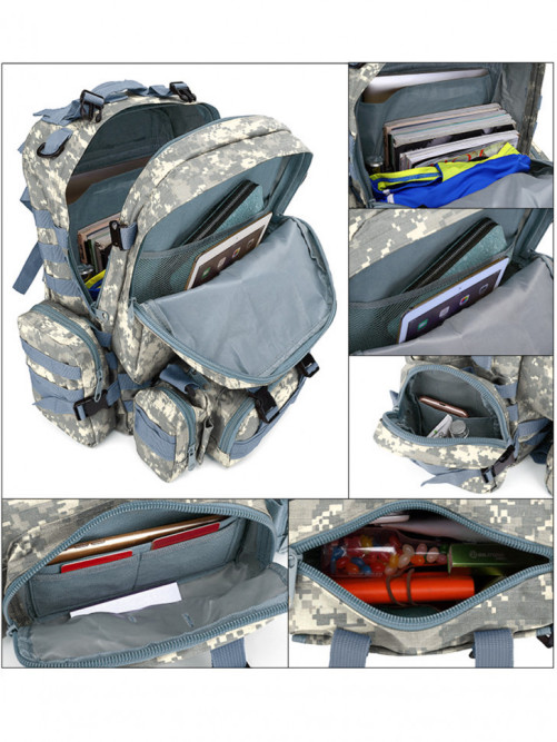 Рюкзак мужской тактический Snoburg SN002 серый камуфляж пиксель