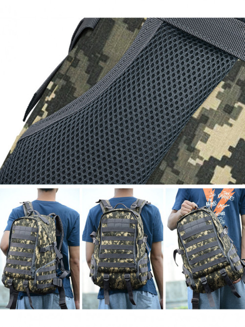 Рюкзак мужской тактический Snoburg SN028 серый камуфляж пиксель