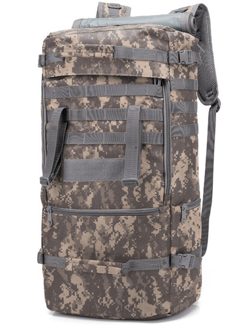 Рюкзак мужской тактический Snoburg SN069 серый камуфляж пиксель 60 литров